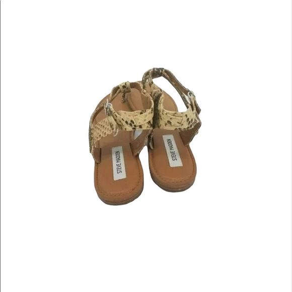 Steve Madden Leven T-Strap Sandal Snakeskin Rhinestone - Picture 3 of 4